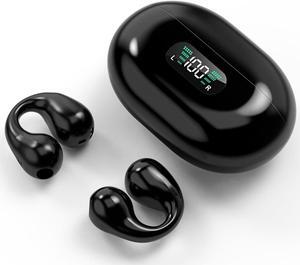 2023 Wireless Ear Clip Bone Conduction Headphones Bluetooth 5.3 Open Ear Headphones Waterproof Sport Running Earring Earphones Built-in Mic Headset.