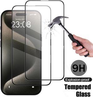 SZYG for iPhone 15 Pro Tempered Glass Screen Protector [2-Pack] HD Clear, 9H Hardness, No Bubbles, Case Friendly.