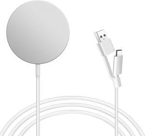 SZYG MagSafe Charger Magnetic Wireless Charger Fast Charging Pad Type C & USB A Port Cable Compatible with iPhone 15/14/13/12 Pro Max/15 Plus/13 mini