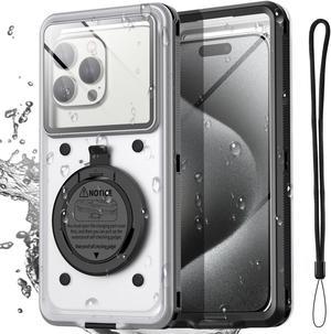 Self-Checking Waterproof Phone Case 30m/98ft Underwater Photo Video Diving Protective Cover Universal for iPhone 15 14 13 Pro Max/Samsung S24 S23 S22 Ultra/Google/TCL/Motorola