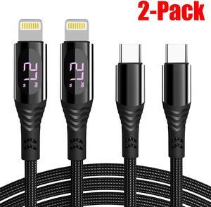 USB C to Lightning Cable 2 Pack 4FT MFi Certified iPhone Fast Charger with LED Display, 27W PD Fast Charging Type C to Lightning Cable for iPhone 14 13 12 11 Pro Max XR XS 8 SE 3rd Gen.