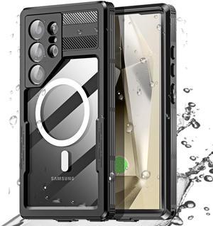 SZYG for Samsung Galaxy S24 Ultra Case Waterproof, [Built-in Camera & Screen Protector] [IP68 Underwater] [Full Body Shockproof Dustproof] Compatible with MagSafe, Magnetic Case for Galaxy S24 Ultra.
