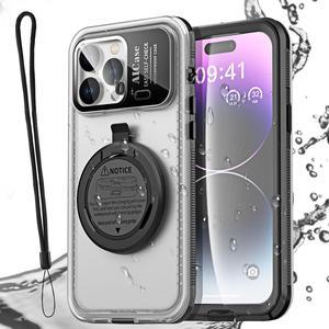 SelfCheck Waterproof Phone Case for iPhone 14 Pro Max 98ft Underwater Full Touchscreen WaterProof Dustproof Snowproof Diving Phone Case Builtin Screen Protector for Shower Bike Beach Snorkeling