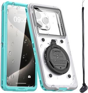 SZYG Waterproof Phone Case,Universal Self-Check Function Underwater Pouch Dry Bag Beach Travel Essentials Snorkeling Case for iPhone 15 14 13 11 12/Samsung S24/LG,Google/Nokia/Motorola. Light Blue
