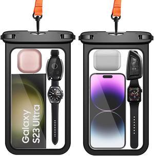 2-Pack Large Waterproof Phone Pouch 9" Universal IPX8 Waterproof Cell Phone Case Dry Bag for  iPhone 15 Pro Max/14/13/12/11/SE, Galaxy S24 Ultra/S23/S22/S21/S20 FE 5G.