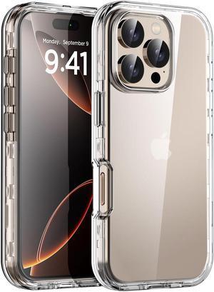 SZYG for iPhone 16 Pro Max Clear Case Military Grade Drop Protection Heavy Duty Shockproof Rugged 3-Layer Tough Durable Protective Cover for iPhone 16 Pro Max (6.9")