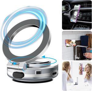 SZYG Electric Vacuum Magnetic Suction Car Phone Mount 360° Rotating Mobile Phone Holder, Strong Magnetic Grip for Car Gym Kitchen Mirror Smooth Surfaces Universal for iPhone & Android.
