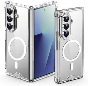 SZYG for Samsung Galaxy Z Fold7 5G Case Clear MagSafe Magnetic Shockproof Heavy Duty Protective Cell Phone Cover Slim Back Military Case for Galaxy Z Fold 7 2025