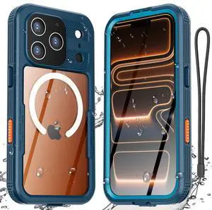 SZYG Waterproof Case for Apple iPhone 17 Pro Max Magnetic Shockproof Heavy Duty Built-in Screen Protector Compatible with MagSafe IP68 Underwater Full Body Drop Protection Cover For iPhone 17 Pro Max