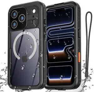 SZYG Waterproof Case for Apple iPhone 17 Pro Max IP68 Underwater MagSafe Magnetic Shockproof Heavy Duty Cover Built-in Screen Protector Full Body Drop Protection For iPhone 17 Pro Max 6.9 Inch Black