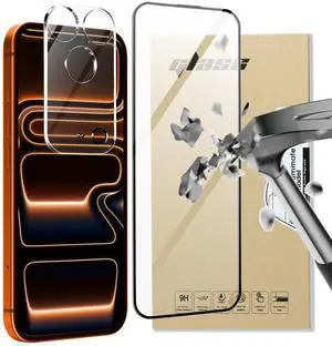 SZYG for Apple iPhone 17 Pro Max Tempered Glass Screen Protector & Camera Lens Cover 9H Hardness, HD Clear, No Bubbles, Scratch Resistant, 1 set Case Friendly