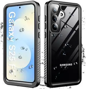 SZYG Waterproof Case for Samsung Galaxy S25 FE IP68 Underwater Shockproof Case Dustproof Heavy Duty Military Drop Proof Cover Full Body Protection Built-in Screen Protector for Galaxy S25 FE 6.7 in