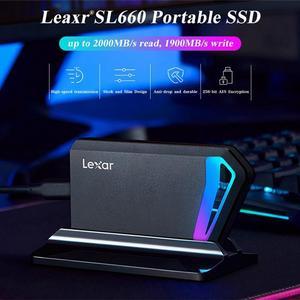 Lexar SL660 512GB BLAZE Gaming Portable SSD Type-C Mobile Solid State Hard Drive SSD USB 3.2 Gen 2*2 For PC BLAZE light speed player game mobile solid state hard drive 2000MB/s RGB lighting