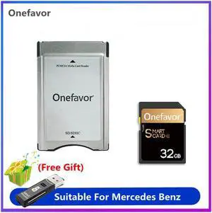 Promotion!!! onefavor PCMCIA card adapter SD card reader for Mercedes Benz MP3 memory 1 card 32GB With Adapter 32G SD SDHC Card UI PROFESSIONAL 90MB/S With SD SDHC Card Adapter Converter