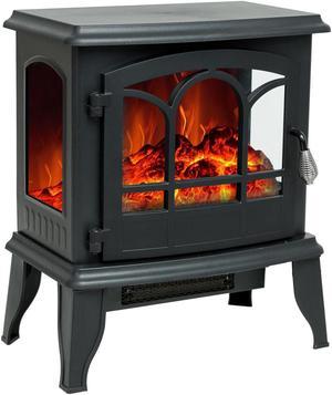 C-Hopetree Portable Electric Wood Stove Fireplace with Flame Effect, Freestanding Indoor Space Heater, 20 inch tall