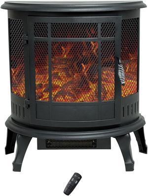 C-Hopetree Portable Electric Wood Stove Fireplace with Flame Effect, Freestanding Indoor Space Heater with Remote, 25 inch tall