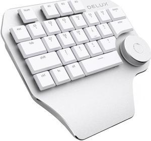 DELUX T11 29 Keys Single-Hand Keyboard Shortcut Key Speech Tool Flat Keyboard, Colour: Silver