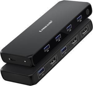HDMI KVM Switch, Lemorele 4K@30Hz KVM Switch 2 PC 1 Monitor, 4 USB 3.0 HDMI Switches for 2 Computer Parts Keyboard, Mouse and HD Monitor, 2 x 1m USB A 3.0 Cables Included