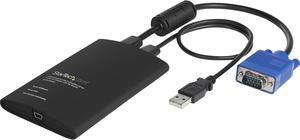 USB Crash Cart Adapter - File Transfer & Video - Portable Server Room Laptop to KVM Console Crash Cart (NOTECONS02), Black