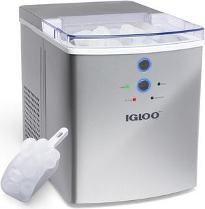 Electric Countertop Ice Maker Machine - Automatic and Portable - 33 Pounds in 24 Hours - Ice Cube Maker - Ice Scoop and Basket - Ideal for Iced Coffee and Cocktails - Silver