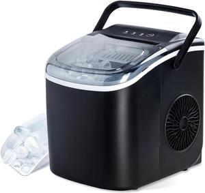 Simple Deluxe Portable Countertop Ice Maker, 26lbs Ice/24H, 9 Ice Cubes in 6 Minutes, with Basket and Ice Spoon, Self-Cleaning, for Indoor and Outdoor, Black