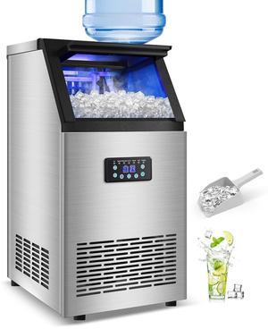 Commercial Ice Maker Machine 120LBS/24H with 30LBS Storage Bin, 15" Wide Undercounter/Freestanding Ice Maker Machine for Home Bar Outdoor, 40PCS Ice Cubes Ice Machine, Self Cleaning