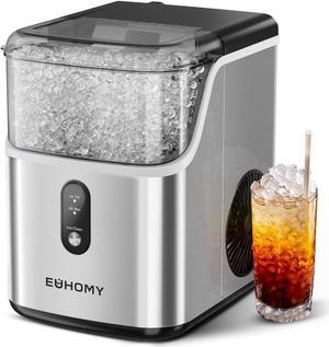 Nugget Ice Makers Countertop, Pebble Ice Maker Machine with 34lbs/24H Soft Ice, Self-Cleaning Sonic Ice Maker with Ice Scoop&Basket, Pellet Ice Maker for Home/Kitchen/Office(Stainless Steels)