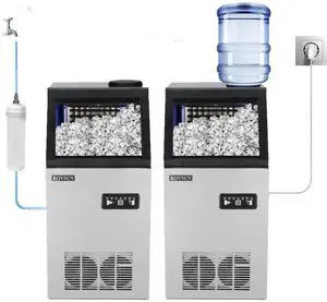 110LBS/24H Commercial Ice Maker Machine with 2 Water Inlets, Freestanding Ice Machine with 24lbs Storage Bin, Ice Scoop & Water Filter for Home Office Restaurant Bar Cafe 110LBS/24H Commercial Ice Maker Machine with 2 Water Inlets, Freestanding Ice Machine with 24lbs Storage Bin, Ice Scoop & Water Filter for Home Office Restaurant Bar Cafe