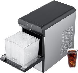 Countertop Nugget Ice Maker, 37lbs in 24Hrs, 2 Way Water Refill Self Cleaning Nugget Ice Maker with Scoop and Basket for Home Kitchen Office Party