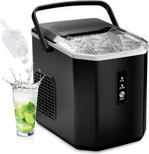 Ice Makers Countertop - 9 Cubes in 6 Mins, 26lbs/Day, Portable Ice Maker with Carry Handle, Self-Cleaning Ice Maker with Ice Scoop & Basket, Compact Ice Maker for Home/Kitchen/Office/RV.(Black)