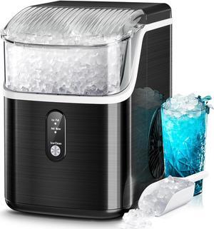 Kismile Nugget Ice Makers Countertop,Portable Ice Maker Machine with Crushed Ice, 35lbs/Day,One-Click Operation,Self-Cleaning Countertop Ice Machine,Pellet Ice Maker Countertop for Home/Kitchen/Office