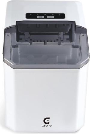 Ice Maker Countertop, 9 Cubes Ready in 6 Minutes, 26lbs in 24Hrs, Self-Cleaning Ice Machine with Ice Scoop and Basket, 2 Sizes of Bullet Ice for Home Kitchen Office Bar Party(White)
