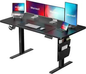 Standing Desk Adjustable Height Home Office Desk,48x24 Inch Electric Standing Desk, Stand up Desk with Storage Bag,Headphone Hook for Computer Workstations Desk Memory Preset