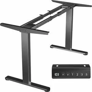 Electric Dual Motor Stand Up Desk Frame for 40 to 85 inch Table Tops, Frame Only, 2 Stage Height Adjustable DIY Workstation with Memory Controller, Black, DESK-E-200B Electric Dual Motor Stand Up Desk Frame for 40 to 85 inch Table Tops, Frame Only, 2 Stage Height Adjustable DIY Workstation with Memory Controller, Black, DESK-E-200B