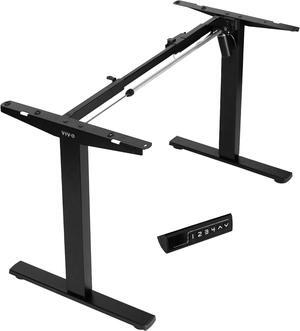 Electric Stand Up Desk Frame Workstation, Frame Only with 220 lbs Capacity, Brushless Motor Standing Height Adjustable Legs with Memory Controller, Black, DESK-V100EBY