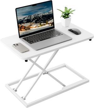 Height Adjustable Standing Desk Converter, Stand up Desk Riser on The Table, Adjustable Height Table top Apply for Laptop and Single Monitor Workstation Office Use. (White)