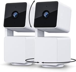 WYZE Cam Pan v3 Indoor/Outdoor IP65-Rated 1080p Pan/Tilt/Zoom Wi-Fi Smart Home Security Camera with Color Night Vision, 2-Way Audio, Compatible with Alexa & Google Assistant, White, 2-Pack