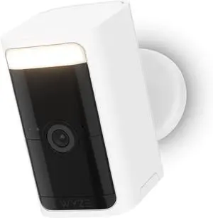 WYZE 2K HDR Rechargeable Battery Outdoor/Indoor Security Camera, Color Night Vision, Integrated Spotlight & Siren, Wire Free, 2-Way Audio - White, 1-Pack