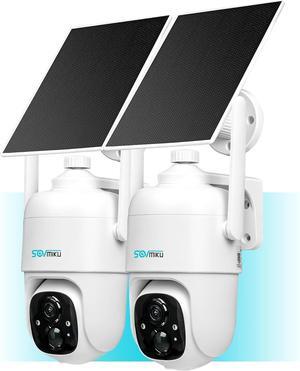 2CQ1 AI 2K Solar Security Camera Wireless Outdoor, Battery Powered,Two Way Audio,Motion Detection, 360° View,Easy to Setup,Color Night Vision,Audible Flashlight Siren,180 Days Exchange Policy