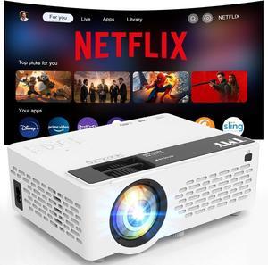 Mini Projector with WiFi and bluetooth, 1080P Full HD Portable Projector, Movie Projector Compatible with TV Stick Smartphone/HDMI/USB, indoor & outdoor use