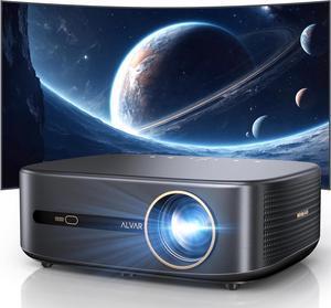 [1200 ANSI & Audio by DBX-TV] Alvar 4K Projector with WiFi 6 and Bluetooth, 30W Speakers, Netflix Certified & DoIby Audio Outdoor Proyector, Auto Focus Native 1080P Smart Projector with HDR10+, Black
