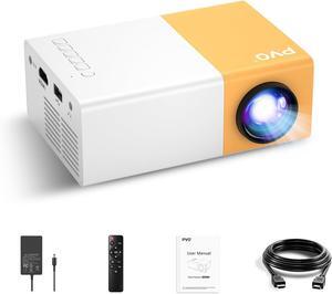 Mini Projector Portable For Cartoon, Outdoor Video Projectors, LED Pico Movie-Projector for Home Theater, Kids Gift, Video Can Be Easily Mirrored Directly to The Projector Via Data Cable