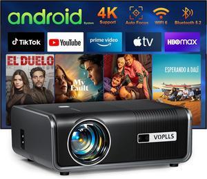 [Built-in Apps & Auto Focus/Keystone] Smart Projector with WiFi and Bluetooth,  700ANSI Native 1080P Outdoor Projector, 50% Zoom Home Theater Movie Projector for Bedroom/iOS/Android/PPT
