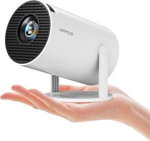 [Bulit in APPS]Mini projector with WiFi and Bluetooth HIPPUS, Projector Projector 1080P Support ,Auto Keystone Smart Outdoor Movie Projector HY300PRO