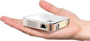 Ultra Mini Portable Projector - HD 1080p support LED DLP Rechargeable Pico Projector - 100" Display, Built-in Speaker - HDMI, USB and Micro SD - Compatible with iPhone iPad, Android Phones