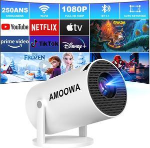 Portable 4K Mini Projector with WiFi and Wireless Bluetooth, Smart Proyector with Android 11, Projector with apps built in, 270° Rotatable, Auto Keystone,35"-130" Screen,Projector 4K Ultra HD