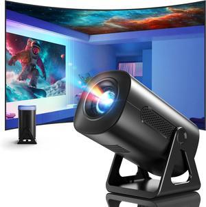 Mini Projector with WiFi and Bluetooth, 4K 1080P Support Portable Projector, 270°Adjustable Stand Outdoor Home Theater Star Projector with Ambient Night Light for Phone/TV Stick/Laptop/HDMI