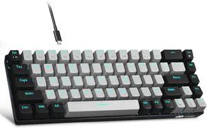 MageGee Portable 60% Mechanical Gaming Keyboard, MK-Box LED Backlit Compact 68 Keys Mini Wired Office Keyboard with Blue Switch for Windows Laptop PC Mac - Grey/Black