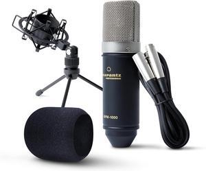 MPM-1000 - Studio Recording XLR Condenser Microphone with Desktop Stand and Cable  for Podcast and Streaming Projects, Black