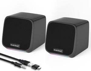 Computer Speakers,Computer Speakers for Desktop PC,Desktop Speakers,Small Computer Speakers USB Powered 3.5mm Aux Speaker for PC,Laptop,Tablet,Phone